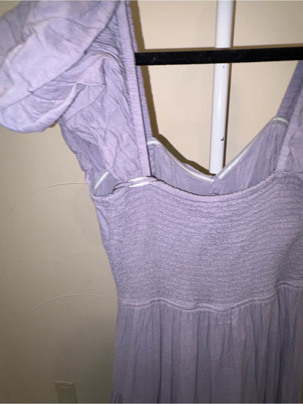 Free People Sundrenched Smocked Puff Sleeve Maxi Dress in Lavender Granite - Picture 12 of 16